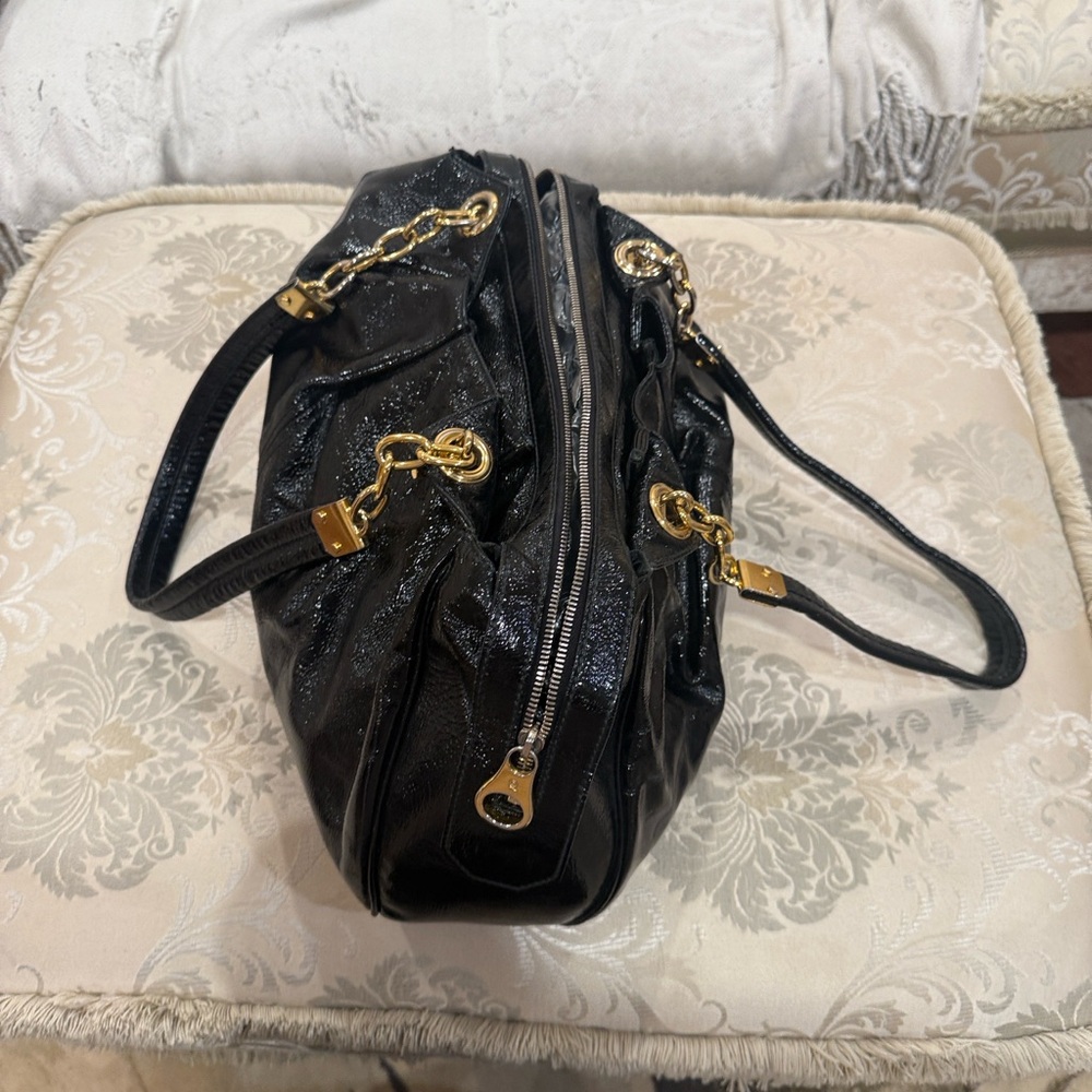 Alexander McQueen Black and Gold Shoulder Bag